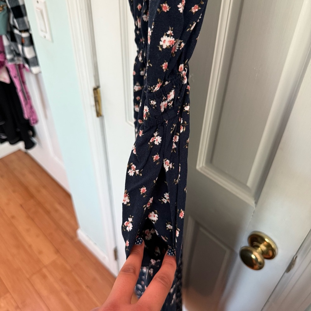 Floral Tie-Strap Jumpsuit with Pockets. Size L - Picture 6 of 6